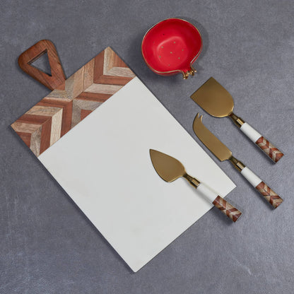 Chevron Cheese Board – The herringbone chevron-patterned mixed resin chopping board should be the gem of the season | INARA