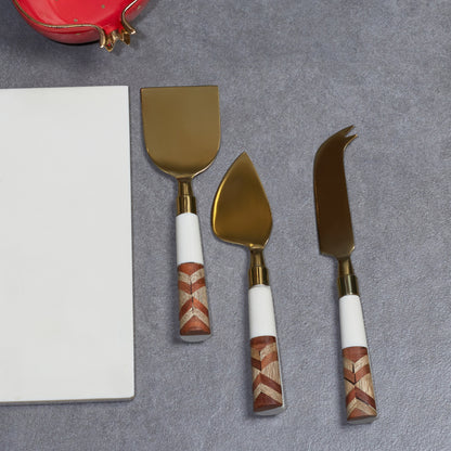 Chevron Cheese/Knife set – Premium 3-piece set: Every type of cheese requires a different knife and our Chevron Cheese/Knife set has all | INARA