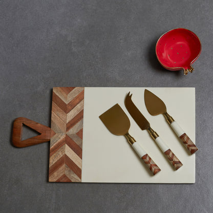 Chevron Cheese/Knife set – alternate angle | INARA