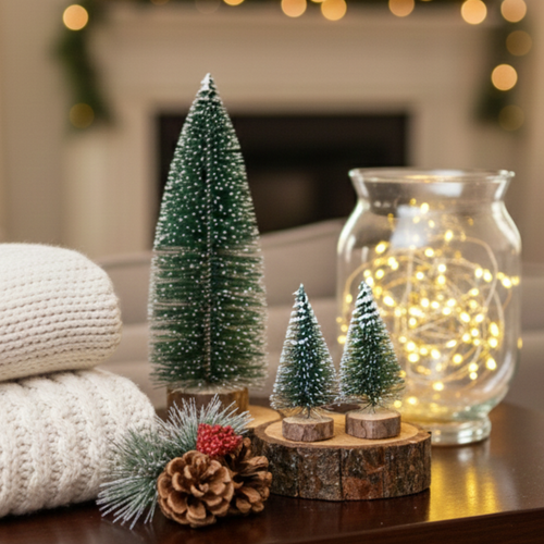Christmas Decoration-Miniature Christmas Tree Set of 2 – Bring the joy of Christmas into every corner: Of your home with our delightful set | INARA