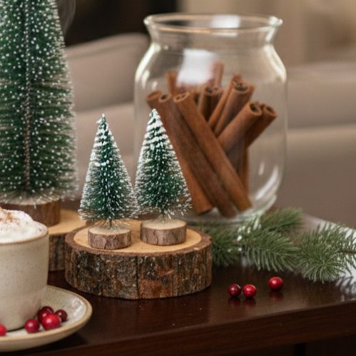 Christmas Decoration-Miniature Christmas Tree Set of 2 – close-up detail view | INARA