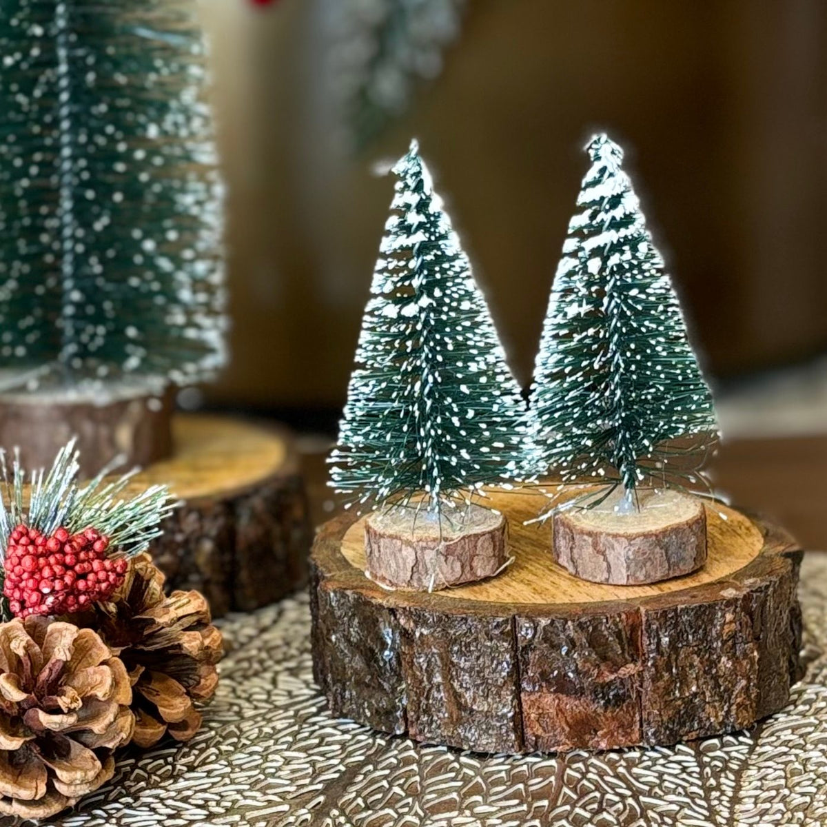 Christmas Decoration-Miniature Christmas Tree Set of 2 – alternate angle | INARA