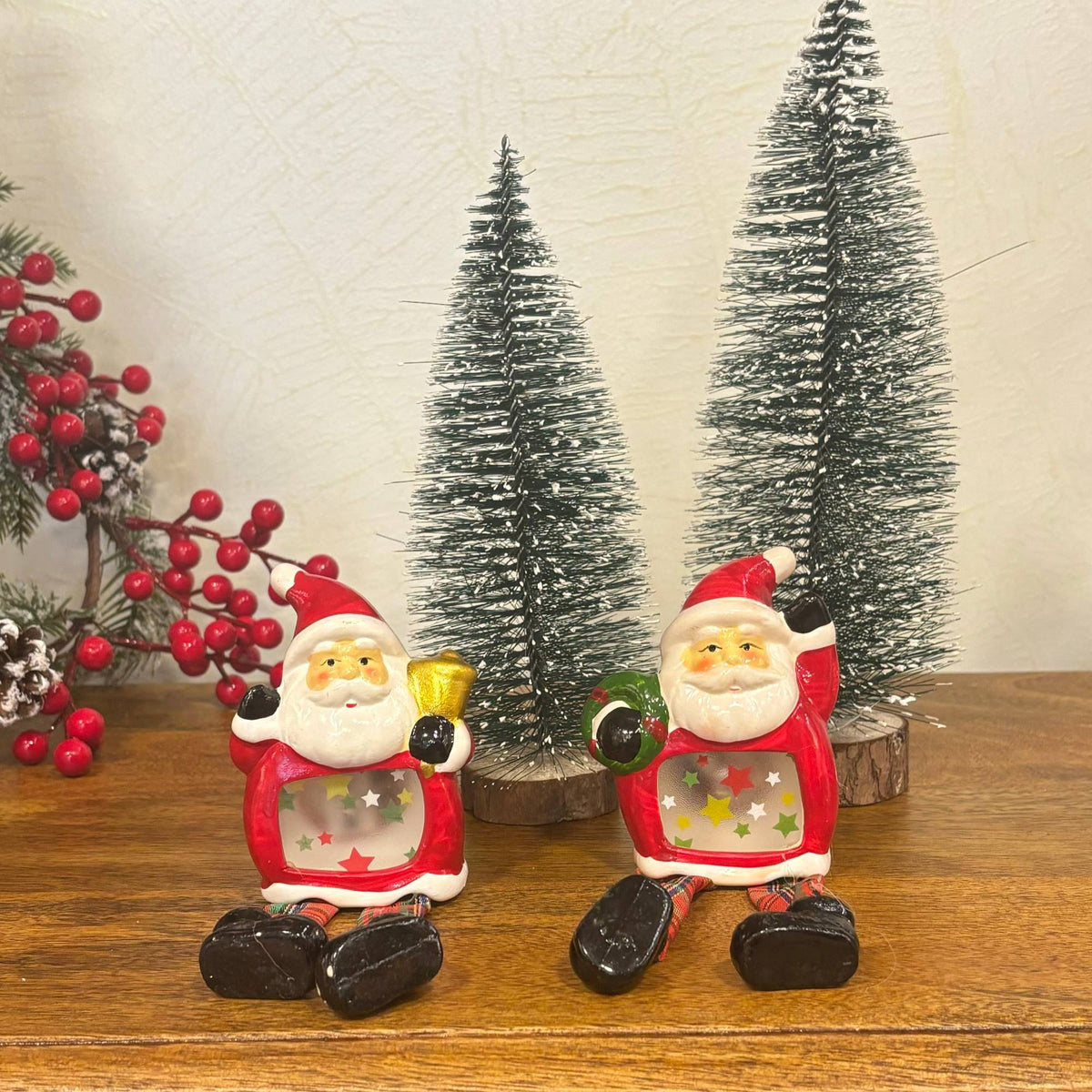 Christmas Decoration Santa Pair – alternate angle | INARA