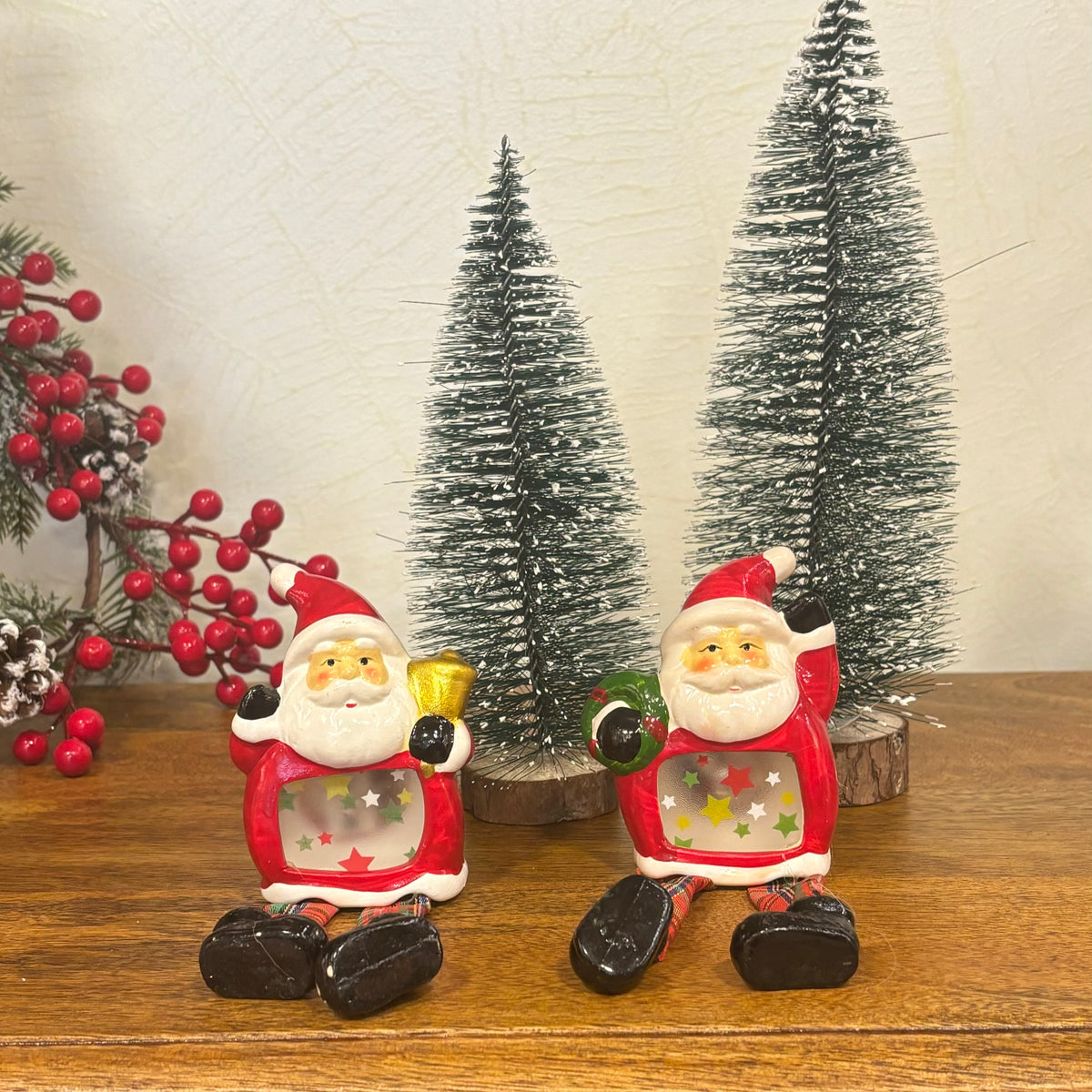 Christmas Decoration Santa Pair – alternate angle | INARA