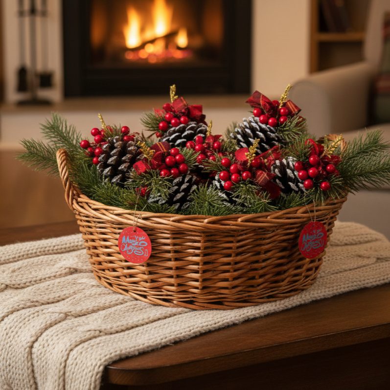Christmas Ornament - Frosted Pine Hanging – texture and finish detail | INARA