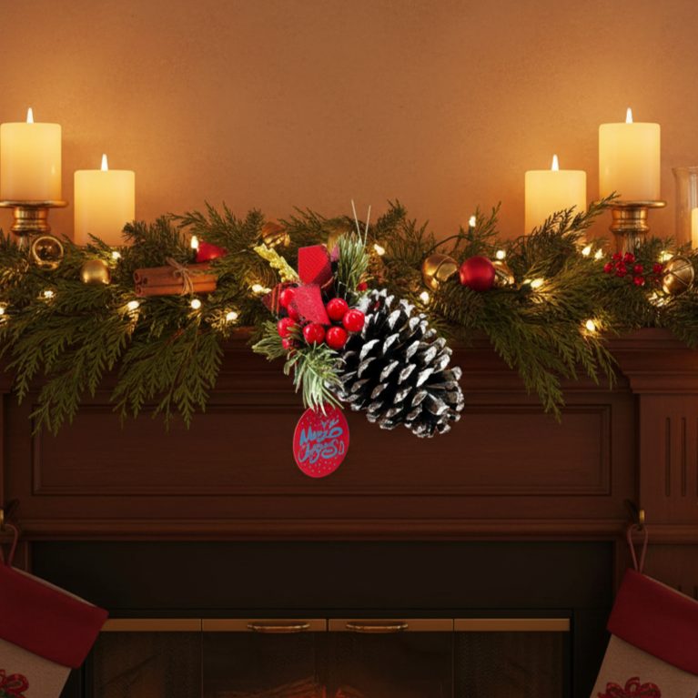 Christmas Ornament - Frosted Pine Hanging – full product view | INARA