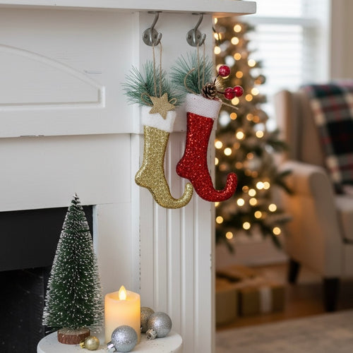 Christmas Ornament - Glitter Shoe Hanging – home decor piece | INARA