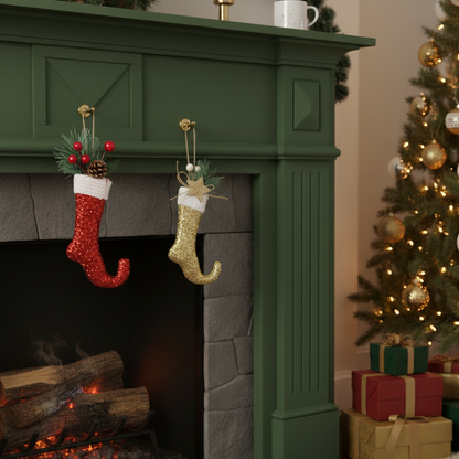 Christmas Ornament - Glitter Shoe Hanging – texture and finish detail | INARA