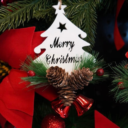 Christmas Ornament - Merry Pine And Bell Hanging – texture and finish detail | INARA