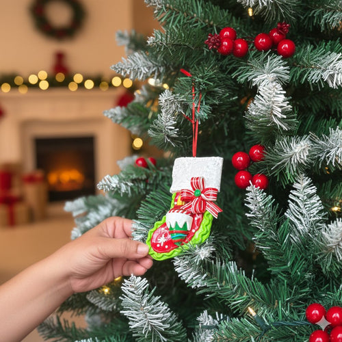 Christmas Ornaments - Light Green Stocking Hanging
