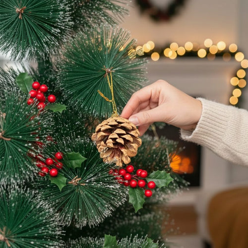 Christmas Ornaments -Pine Cone Hanging Pack of 6
