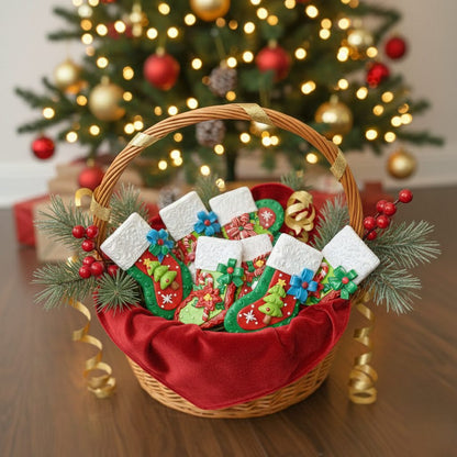 Christmas Ornaments - Dark Green Stocking Hanging – alternate angle | INARA