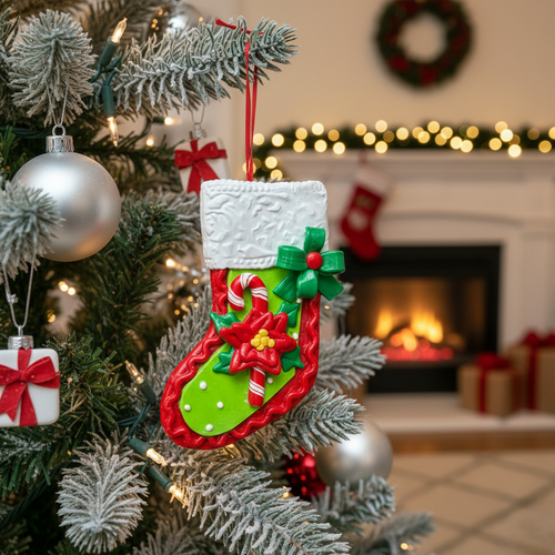 Christmas Ornaments - Red Stocking Hanging – Beautiful & unique: Sprinkle some extra magic to your Christmas decorations with our enchanting | INARA