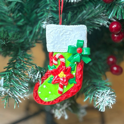 Christmas Ornaments - Red Stocking Hanging – texture and finish detail | INARA