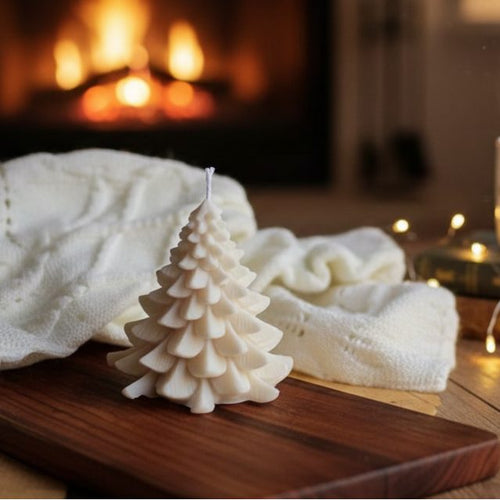 Vanilla Christmas Tree Soy Candle - White – candles home decor piece | INARA