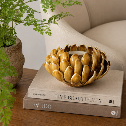 Chrysanthemum Ceramic T-Light Holder – It's elegant for all ages and genders | INARA