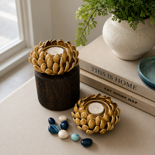 Chrysanthemum Ceramic T-Light Holder