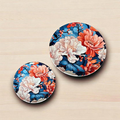 Chrysanthamum Ceramic Wall Plate – Bright chrysanthemums in fresh spring and summer colours add natural beauty to this ceramic wall plate | INARA