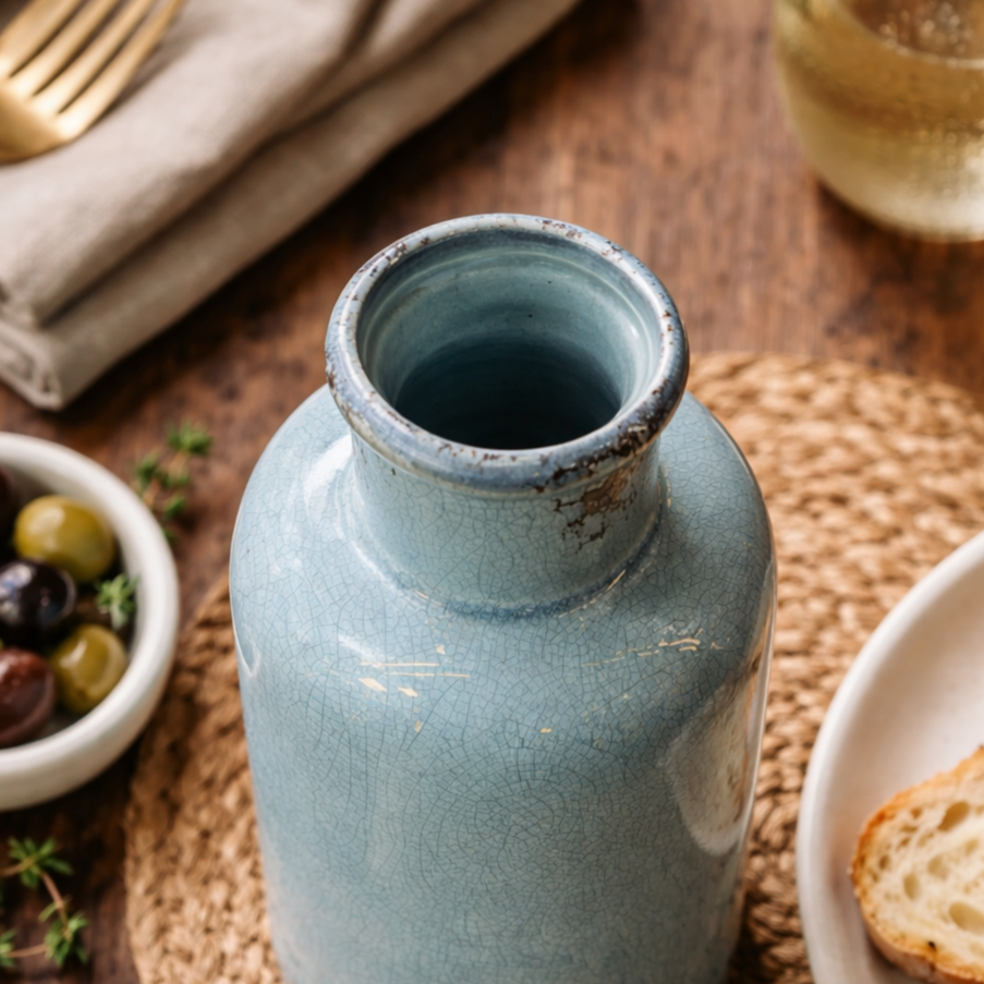 Crackle Ceramic Vase – texture and finish detail | INARA