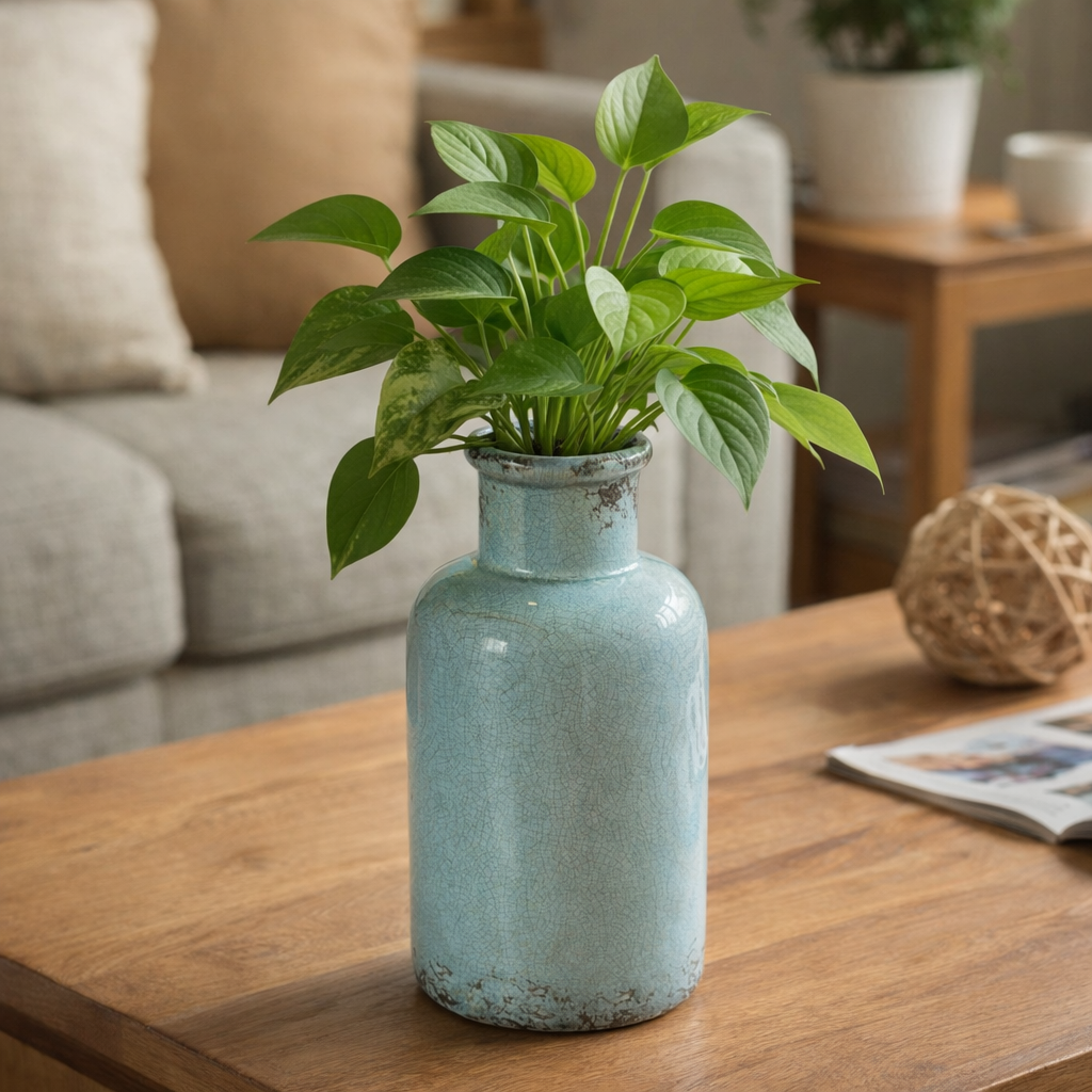 blue-ceramic-vase-money-plant-coffee-table-lifestyle