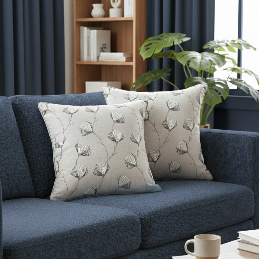 Crossweave Grey & White Cushion Cover 16 x 16 – Make a stylish statement with our Crossweave Grey & White Cushion Cover in 16x16 size | INARA