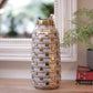 Off White/Gold Ceramic Decorative Vase And Showpiece
