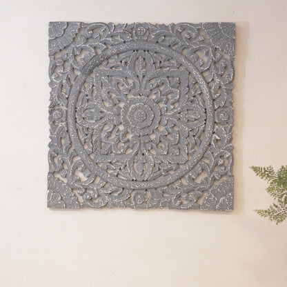 Carved Wooden Square Panel