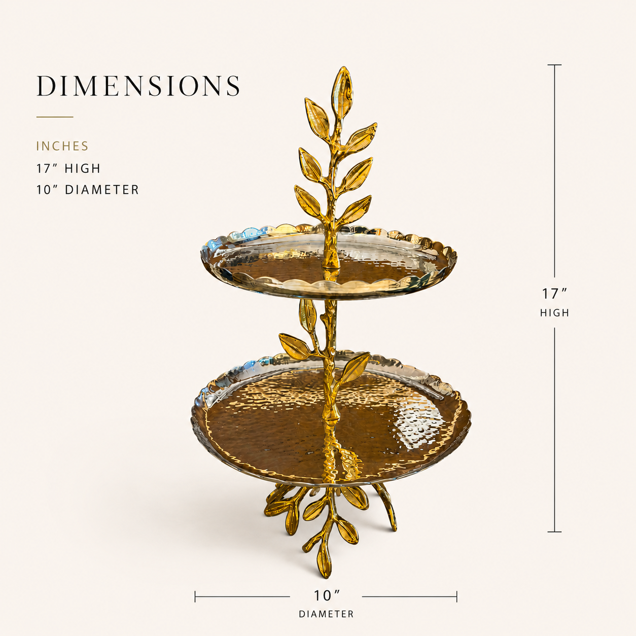 Leaf Two-Tier Serving Stand