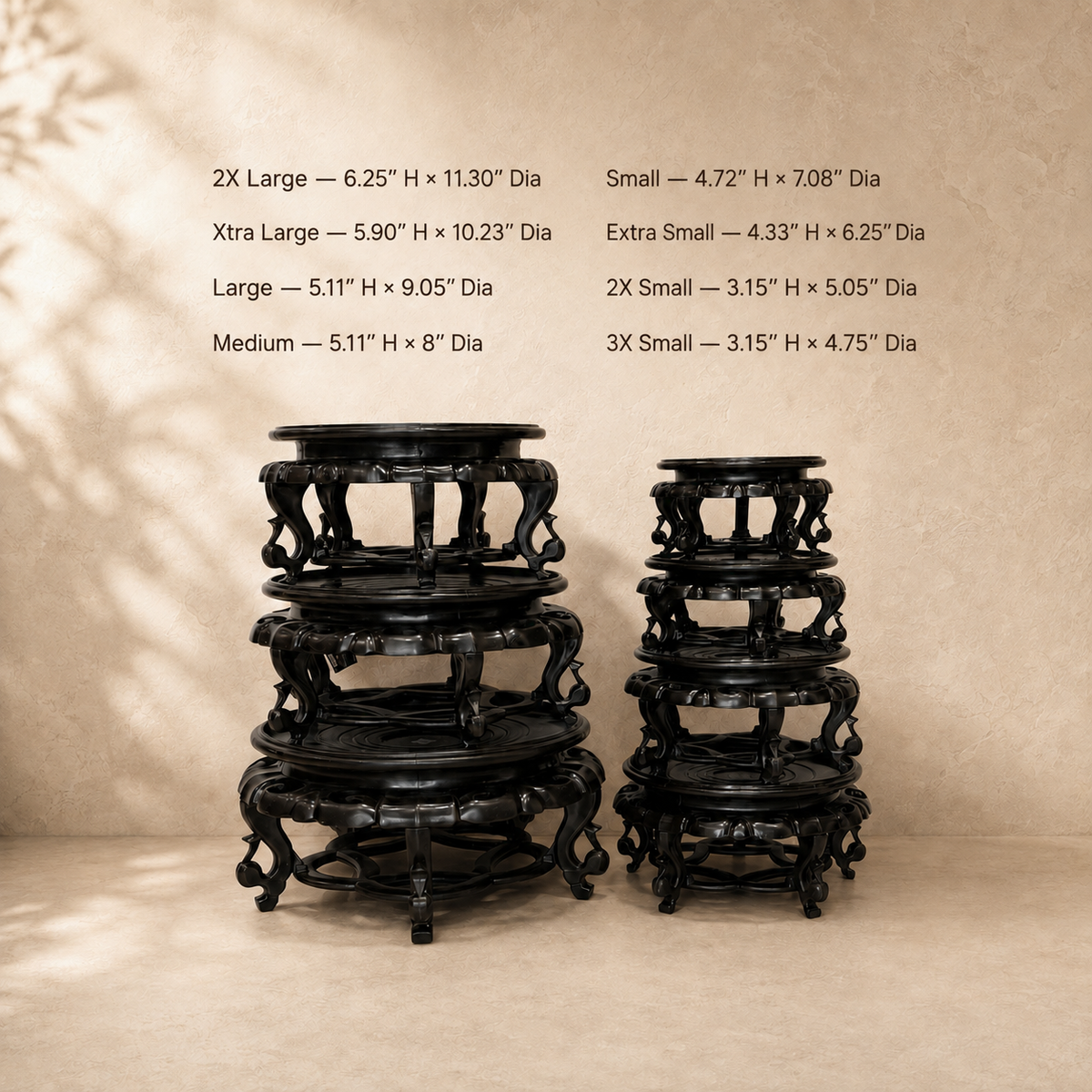 Display Base With Legs – size and scale reference | INARA
