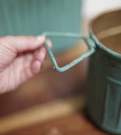 Rectangular Metal Planter Patina