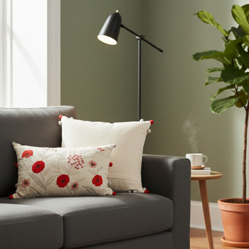 Elina Red Cushion Cover