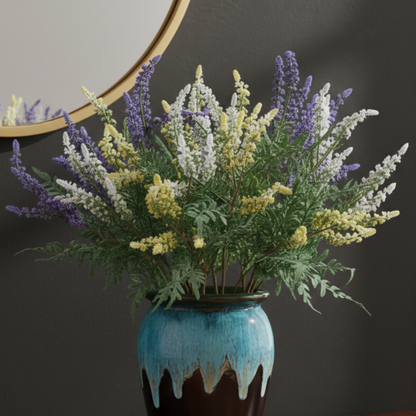 Artificial Foxtail Fern Stem Yellow - Set of 2 – alternate angle | INARA