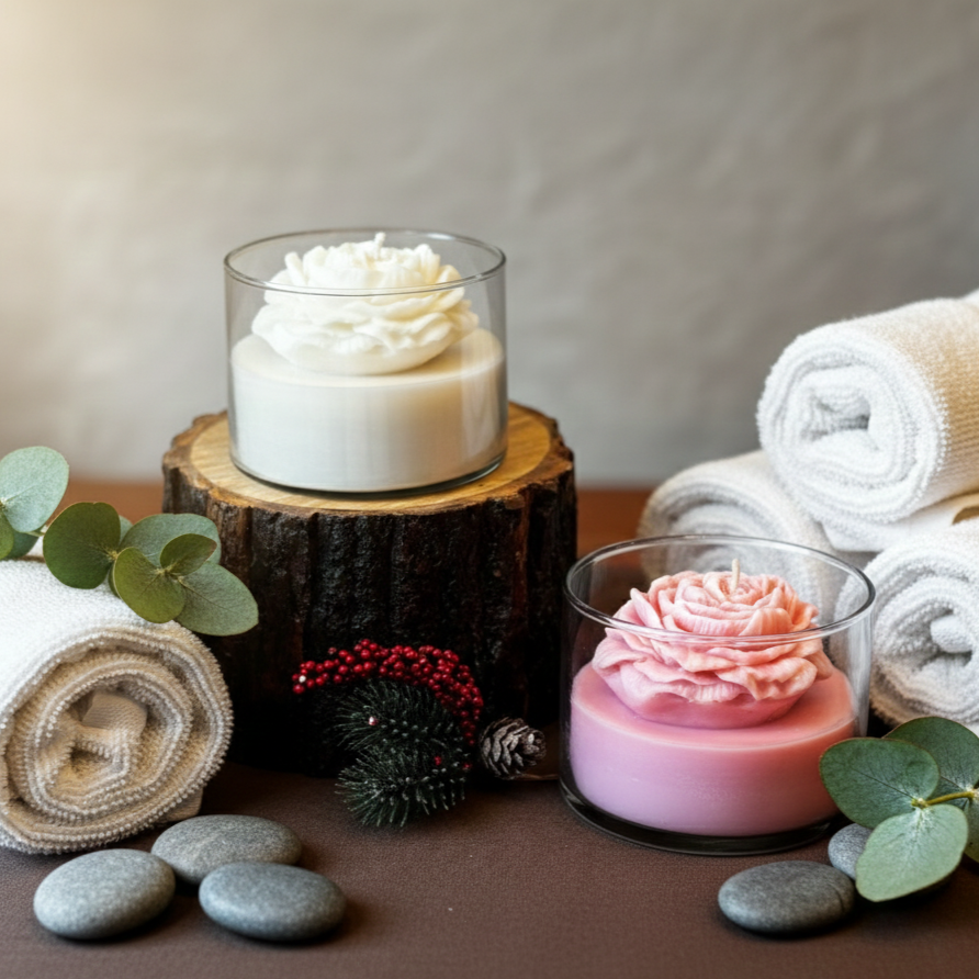 Fragrant Candle Jar Bundle - Set Of 2 – size and scale reference | INARA