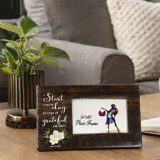 Grateful Heart Wooden Photoframe – Our stylish and contemporary photo frame is the perfect way to display your favorite family photos | INARA