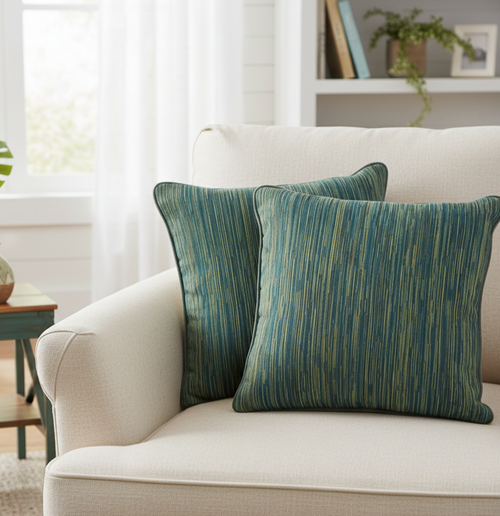Green Textured Cushion Cover 16 x16 – Create a relaxing ambiance with this Green Textured Cushion Cover 16 x 16 that complements your decor | INARA