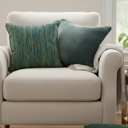 Green Textured Cushion Cover 16 x16 – close-up detail view | INARA