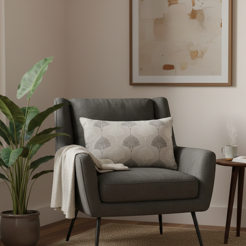 Grey & White Embroidery Cushion Cover 12 x 18 – Are you on the hunt for a way to spruce up your home's style | INARA