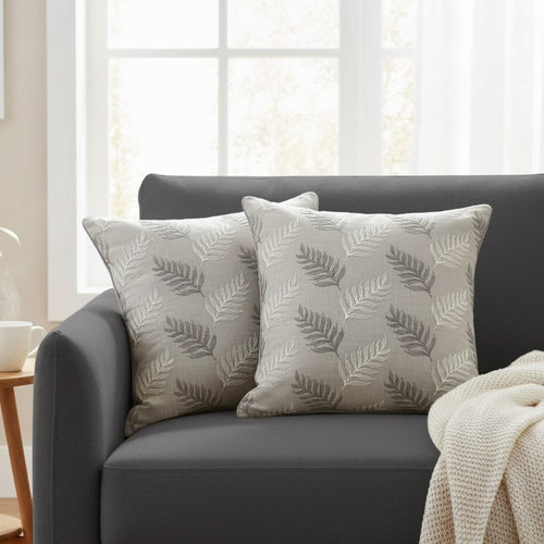 Grey & White Leaf Cushion Cover 18 x 18 – Are you on the hunt for a way to spruce up your home's style | INARA