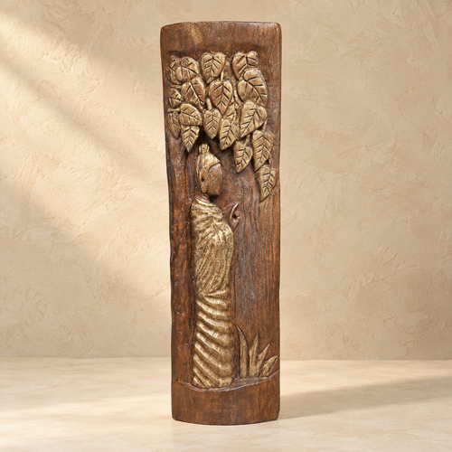Hand-Carved Buddha Wooden Sculpture