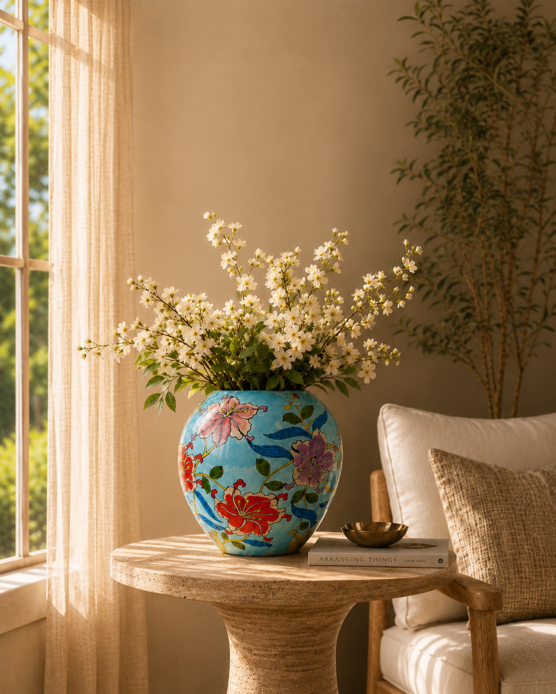 Lilies of Lagoon Ceramic Vase – size and scale reference | INARA