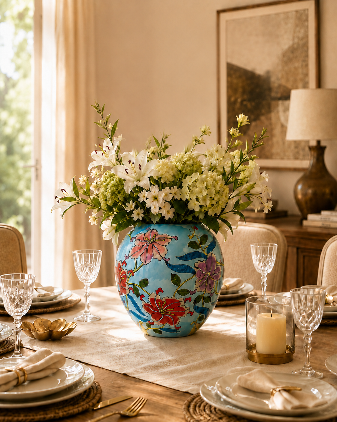 Lilies of Lagoon Ceramic Vase – full product view | INARA