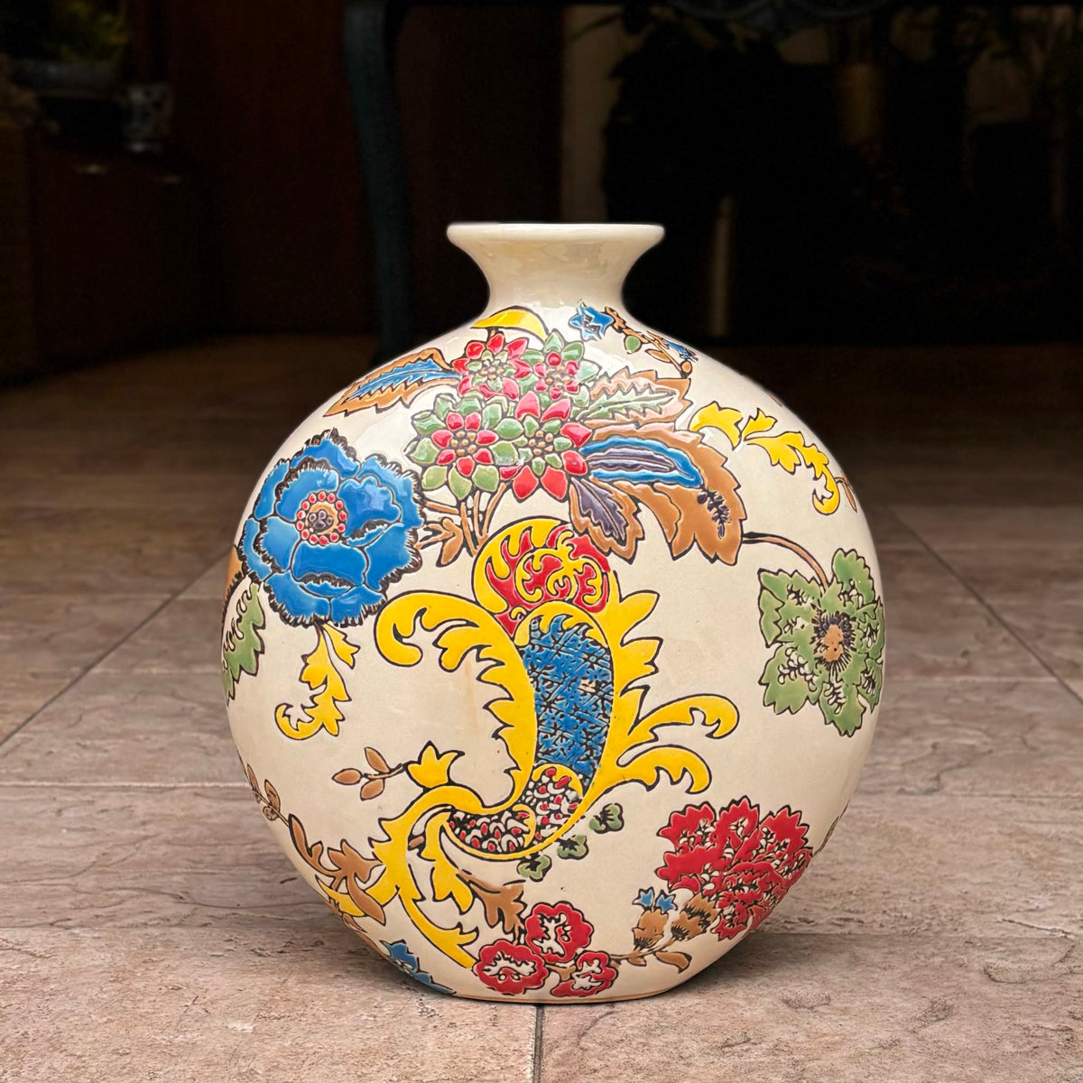 Regal Bloom Artisanal Ceramic Vase – alternate angle | INARA