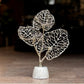 Nickel  Leaf Decor with Marble Base