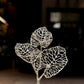 Nickel  Leaf Decor with Marble Base