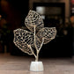 Nickel  Leaf Decor with Marble Base