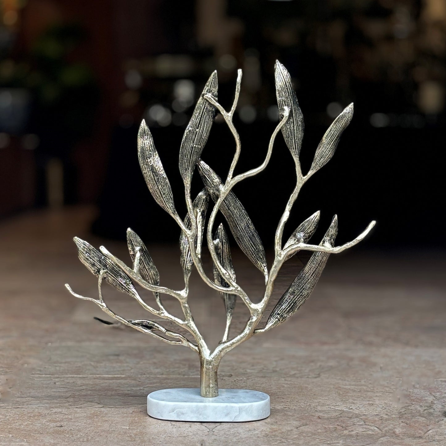 Antique Gold Olive Tree Decor