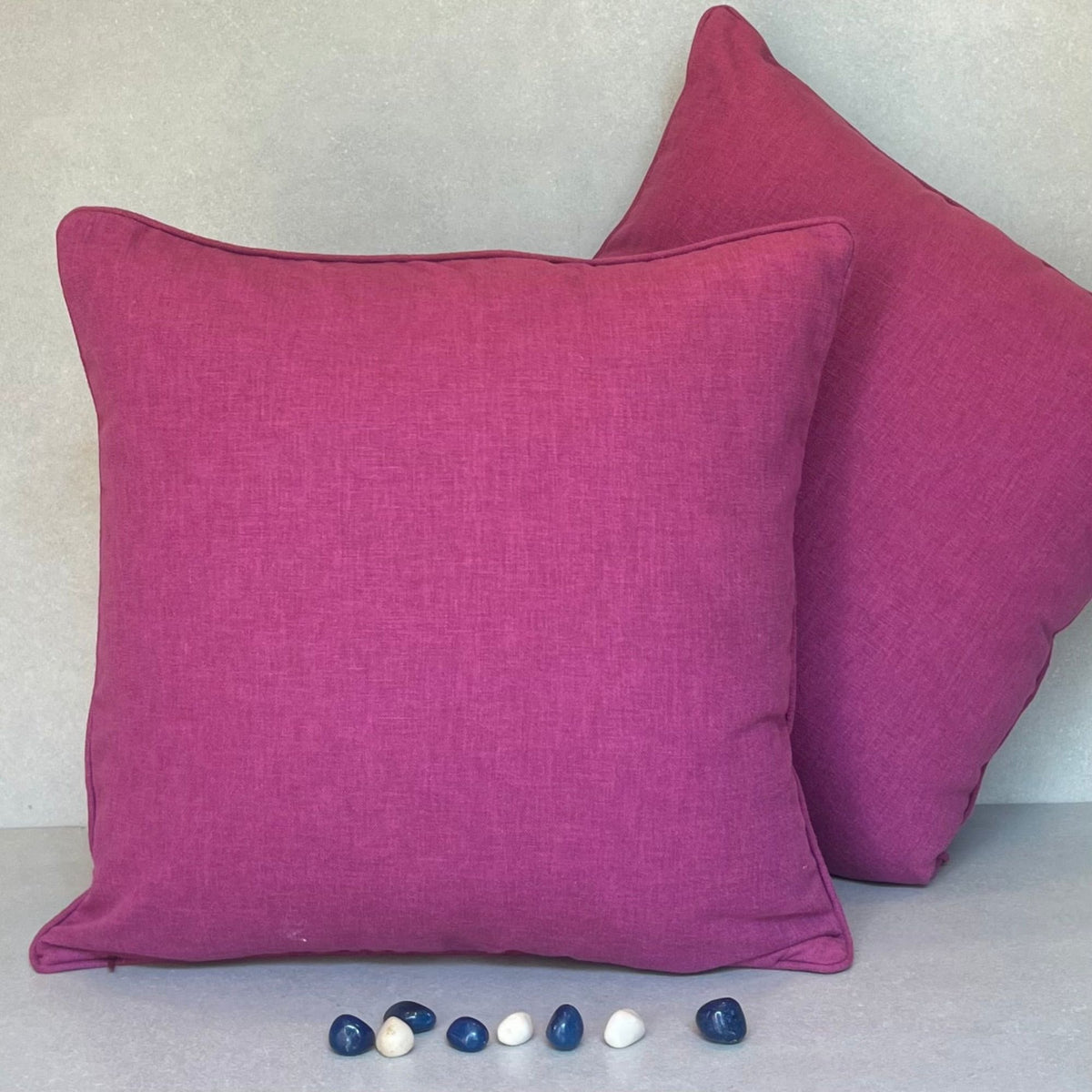 Magenta Cotton Cushion Cover 18 x 18 – texture and finish detail | INARA