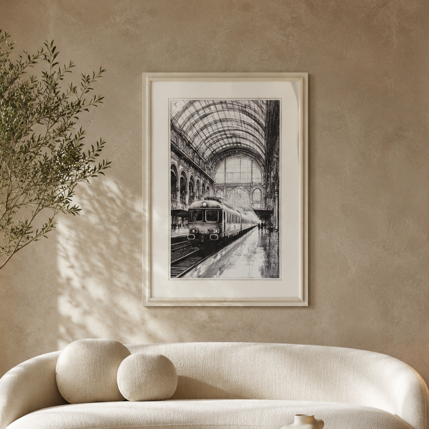 Mid-Night Express Canvas Wall Art – texture and finish detail | INARA