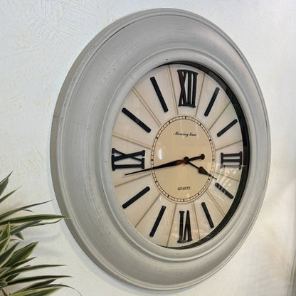 Modern White Wall Clock – alternate angle | INARA
