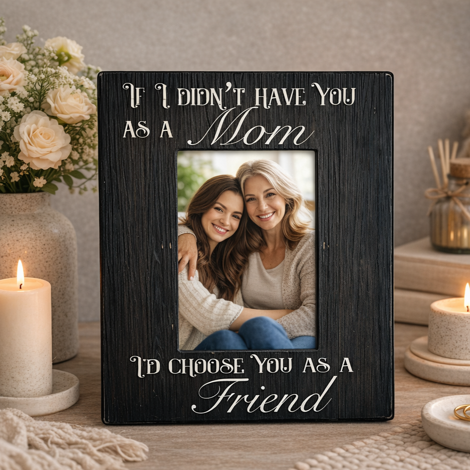 Mom Wooden Photoframe – close-up detail view | INARA